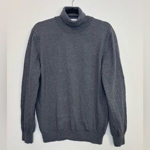 Gran Sasso Charcoal Gray Turtleneck Sweater virgin wool made in Italy